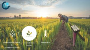 Medidor TDR y variables de medición (WVC, CE, y T)